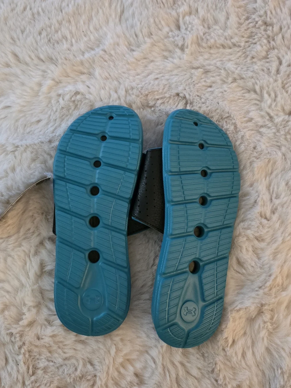 LUnder Armour Blue & Black Slide Sandals For Men